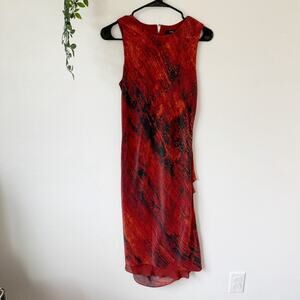 SABA 100% Silk Ruched Fitted Dress Sz 8